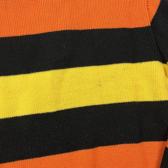 Arctic Wear Arctic Cat Vintage 80s Black Orange 1/4 Button Up Snowmobile Sweater - Picture 6 of 8